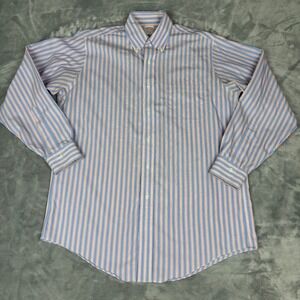 Brooks‎ Brothers Mens Striped Long Sleeve Button Down Shirt Blue Red 15-33